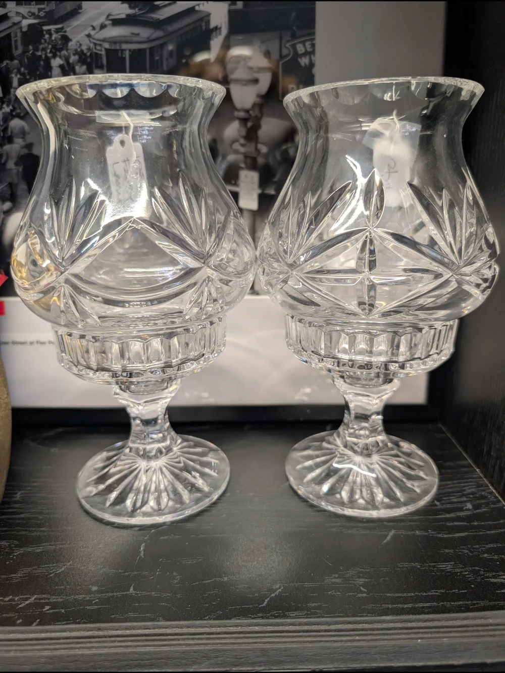 Pair of Clear Glass Fairy Lamps